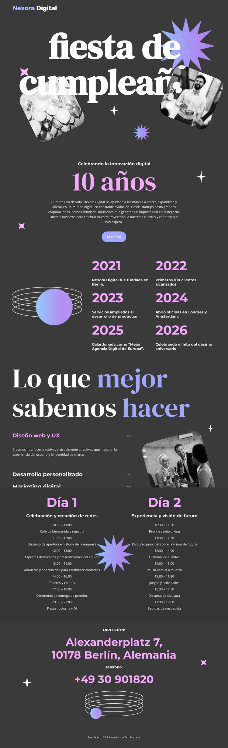 Aniversario de la agencia digital Tema de WordPress