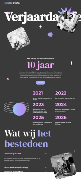 Jubileum Van Het Digitale Bureau Admin Dashboard