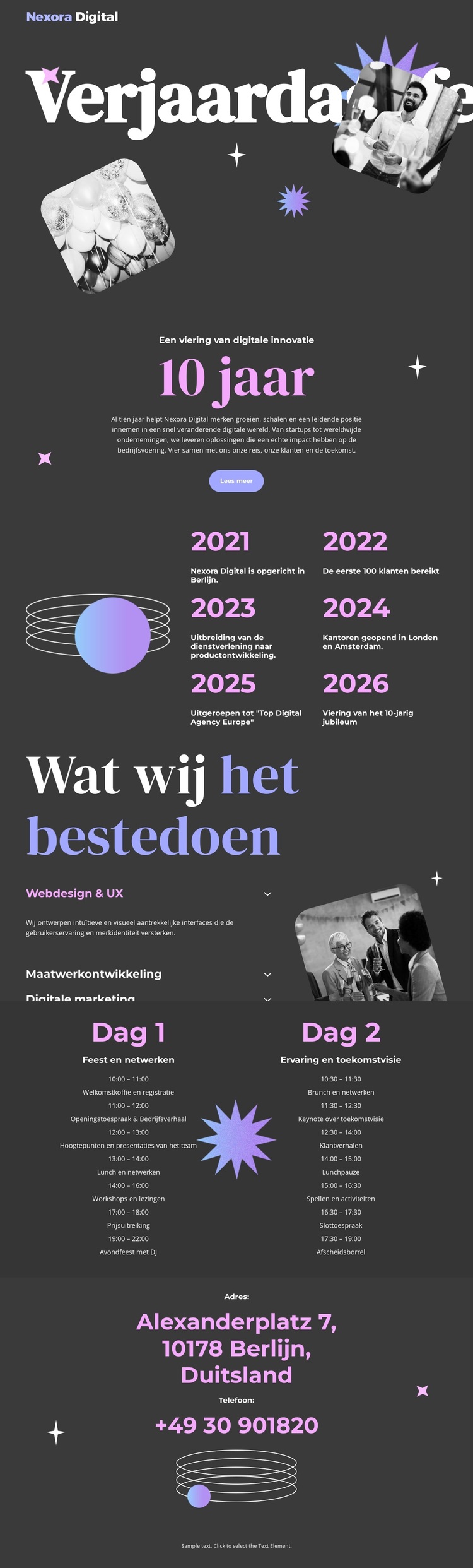 jubileum van het digitale bureau WordPress-thema