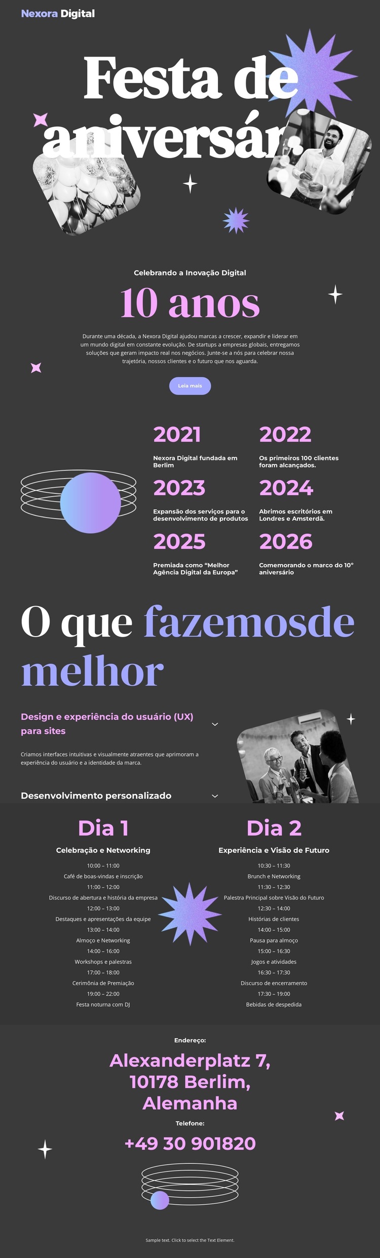 Aniversário da agência digital Modelo de site