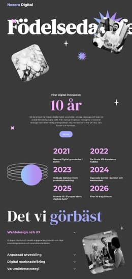 Digital Byrås Jubileum - Professionell Webbplatsmall