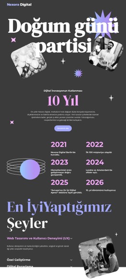Dijital Ajansın Yıldönümü Için CSS Şablonu Demosu