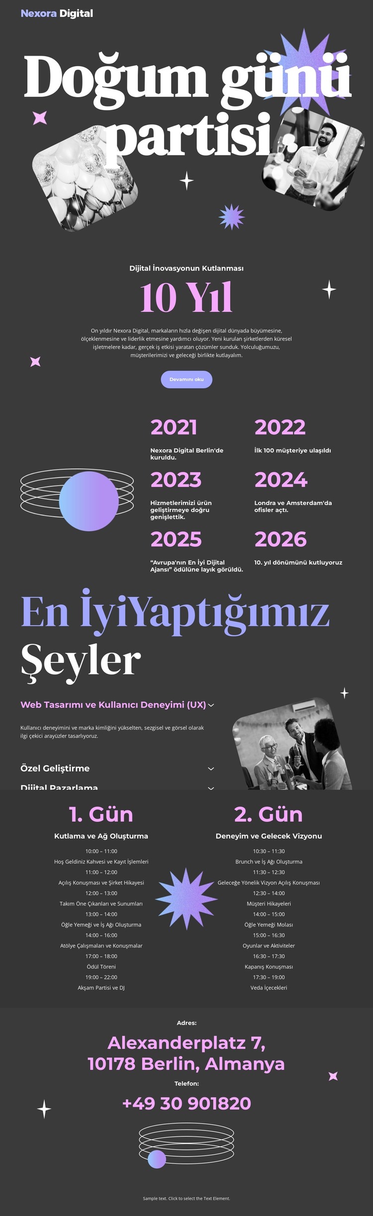 Dijital ajansın yıldönümü HTML Şablonu