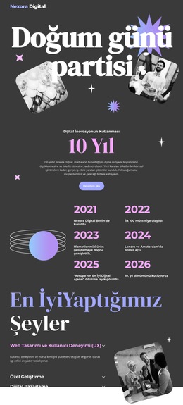 Dijital Ajansın Yıldönümü - Profesyonel Web Sitesi Şablonu
