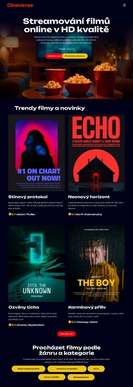 Návrh Stránky HTML Pro Online Kino Filmy