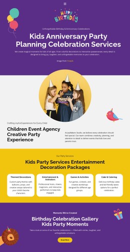 Kids Anniversary Basic CSS Template