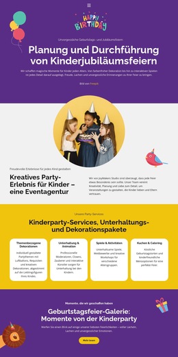 Kinderjubiläum – Website-Design-Vorlage