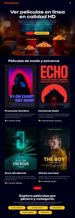 Películas De Cine En Línea - Plantilla De Sitio Web Personal