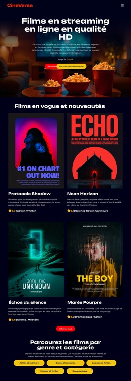 Cinéma En Ligne - Thème CSS Gratuit