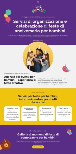 Anniversario Dei Bambini - Modello Di Pagina HTML