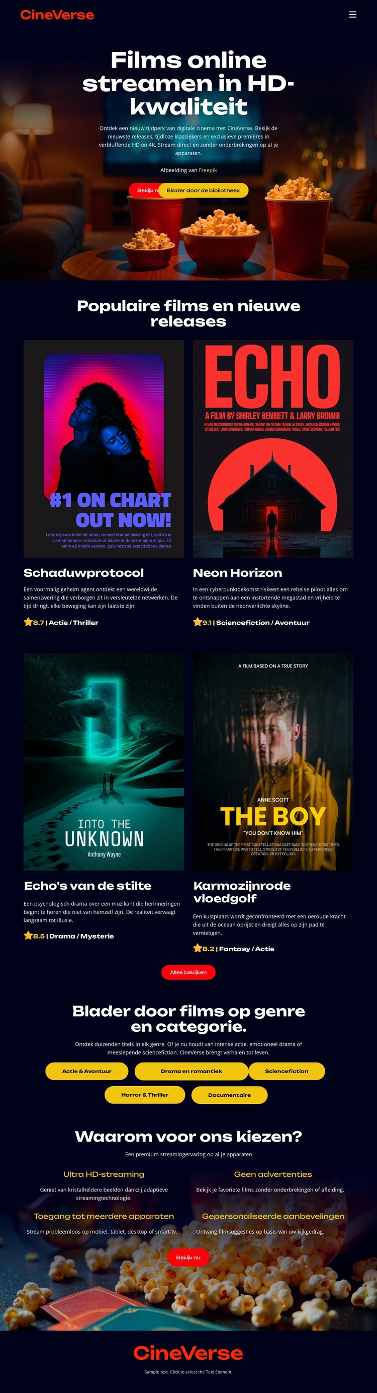 Online bioscoopfilms CSS-sjabloon