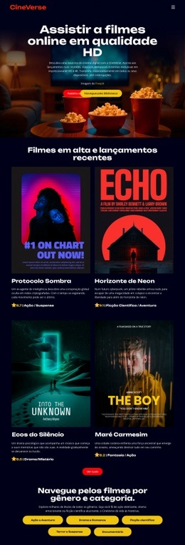 Filmes De Cinema Online - Modelo De Site Pessoal
