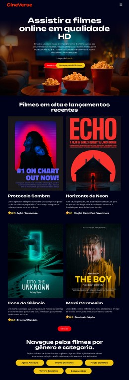 Modelo De Código Aberto Para Filmes De Cinema Online