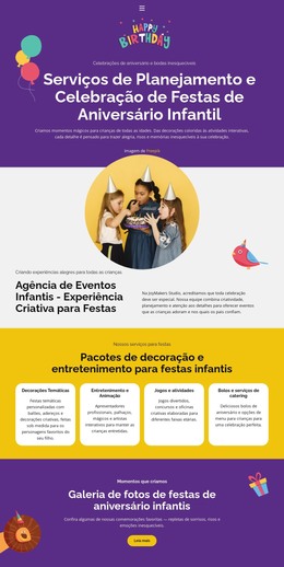 Aniversário Infantil - Modelo De Página HTML