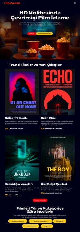Çevrimiçi Sinema Filmleri - Kişisel Web Sitesi Şablonu