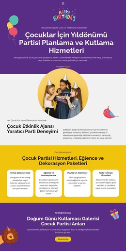 Çocukların Yıldönümü - Web Sitesi Tasarım Şablonu