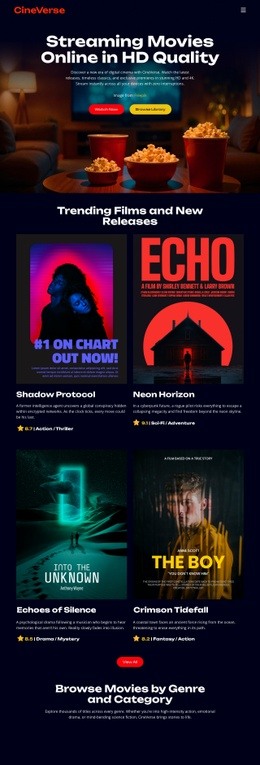 Online Cinema Movies - Web Page Design For Inspiration