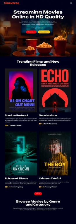Online Cinema Movies - Best Website Design