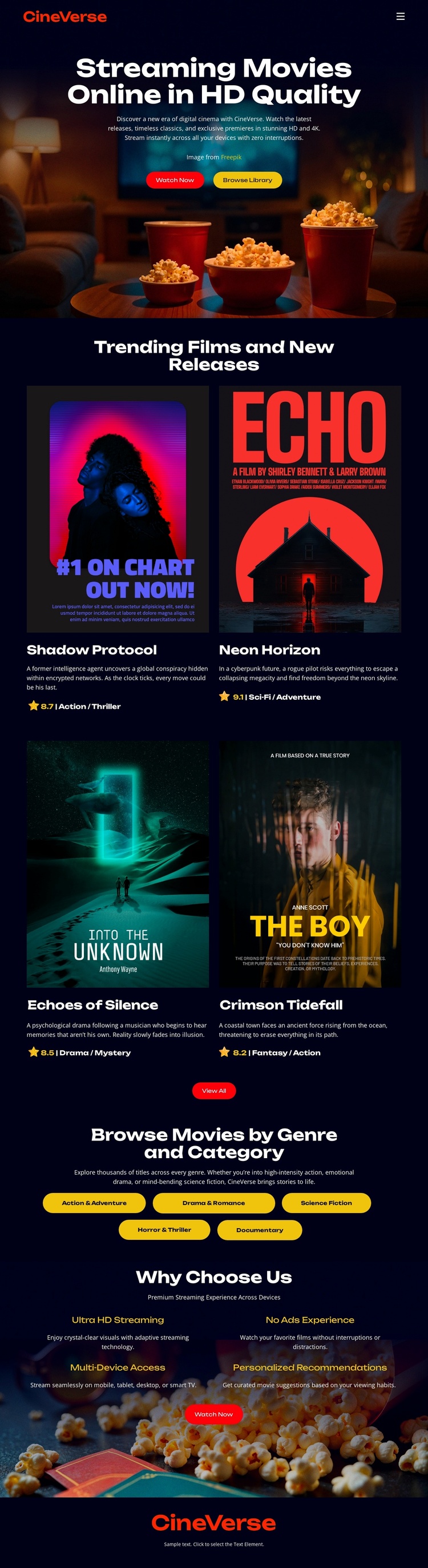 Online Cinema Movies Website Template