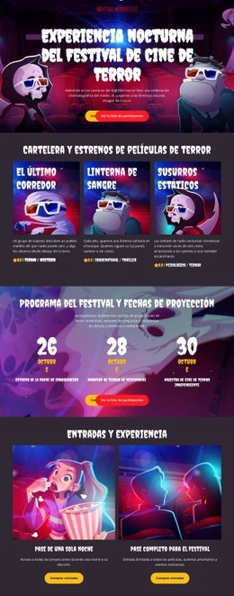 Diseño De Sitio Listo Para Usar Para Festival De Cine De Terror