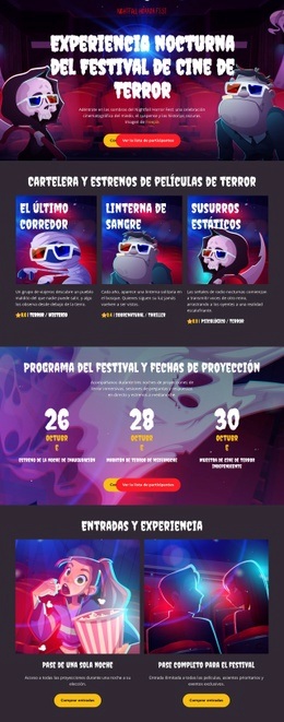 Festival De Cine De Terror Plantilla HTML5
