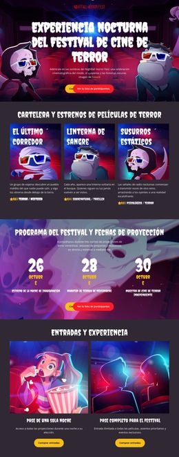 Festival De Cine De Terror - Plantillas De Temas Html5 Gratuitas