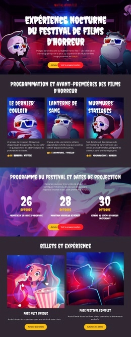 Conception De Site Prête À L'Emploi Pour Festival Du Film D'Horreur