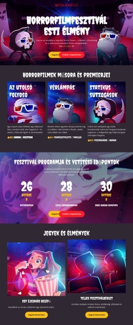 Horrorfilm Fesztivál - Ingyenes Html5 Témasablonok