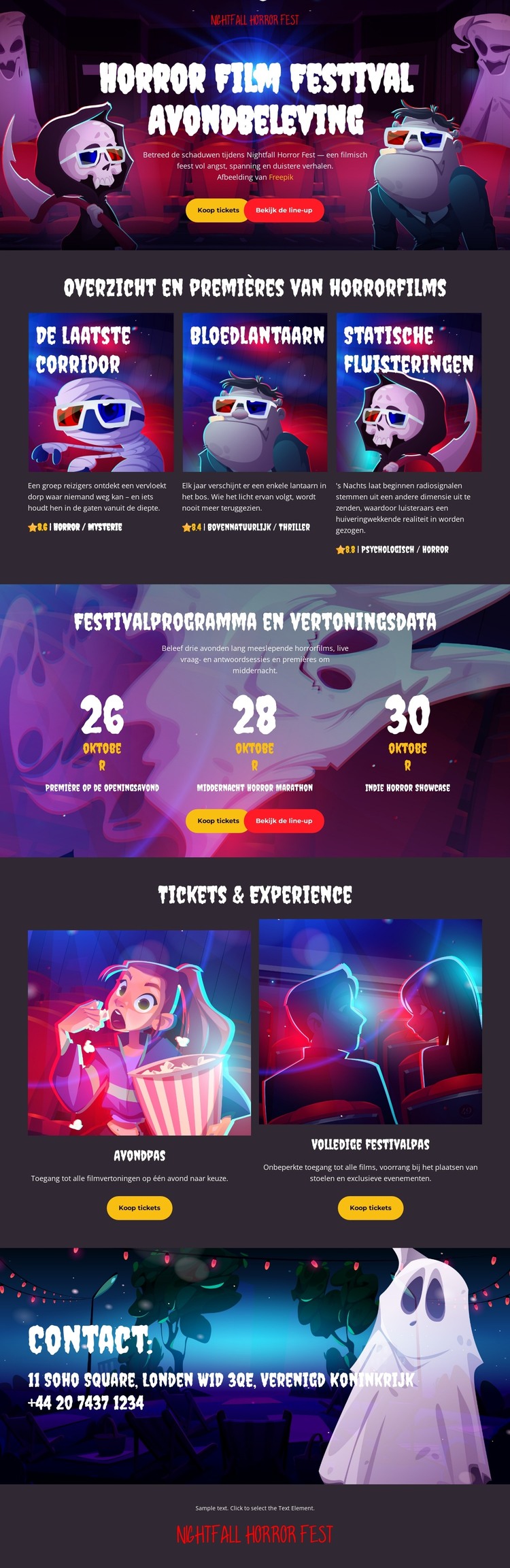 Horror Film Festival HTML-sjabloon