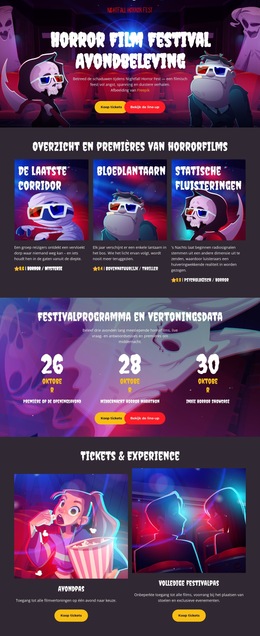 Horror Film Festival - Gratis Html5-Themasjablonen