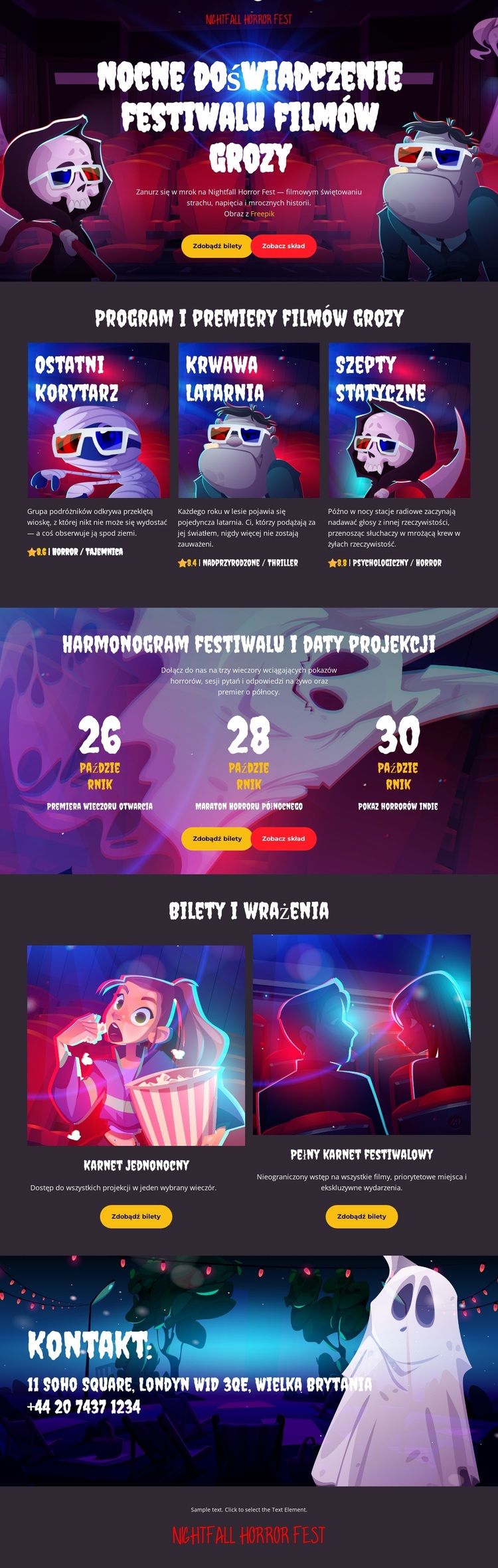 Festiwal Filmów Grozy Motyw WordPress