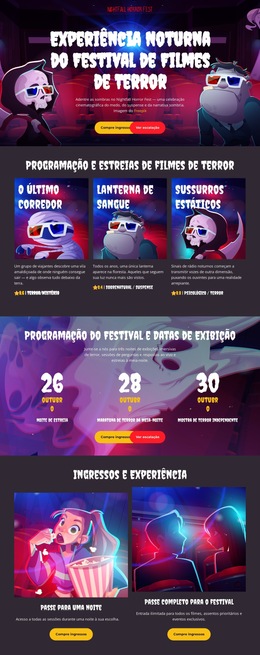 Festival De Cinema De Terror - Modelos De Temas HTML5 Gratuitos