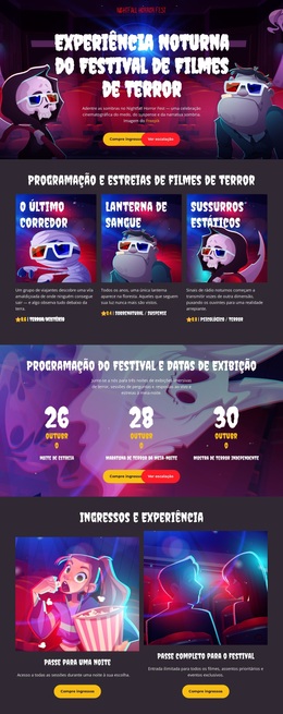 Festival De Cinema De Terror - Funcionalidade Do Tema WordPress