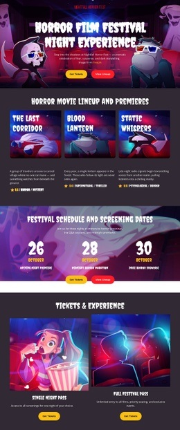 Exclusive Web Page Design For Horror Film Festival