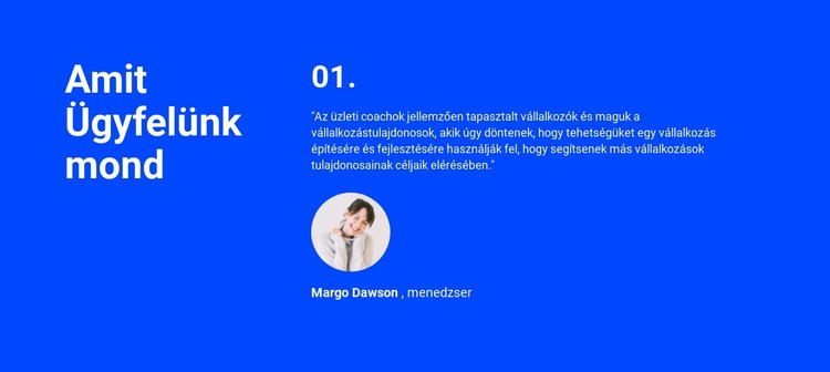 Amit ügyfeleink mondanak HTML Sablon