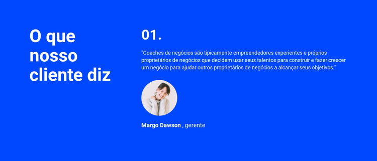 O que nossos clientes dizem Modelo de site