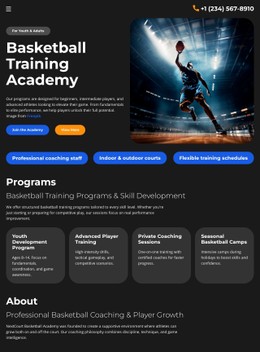 Free CSS For Basketball Training School