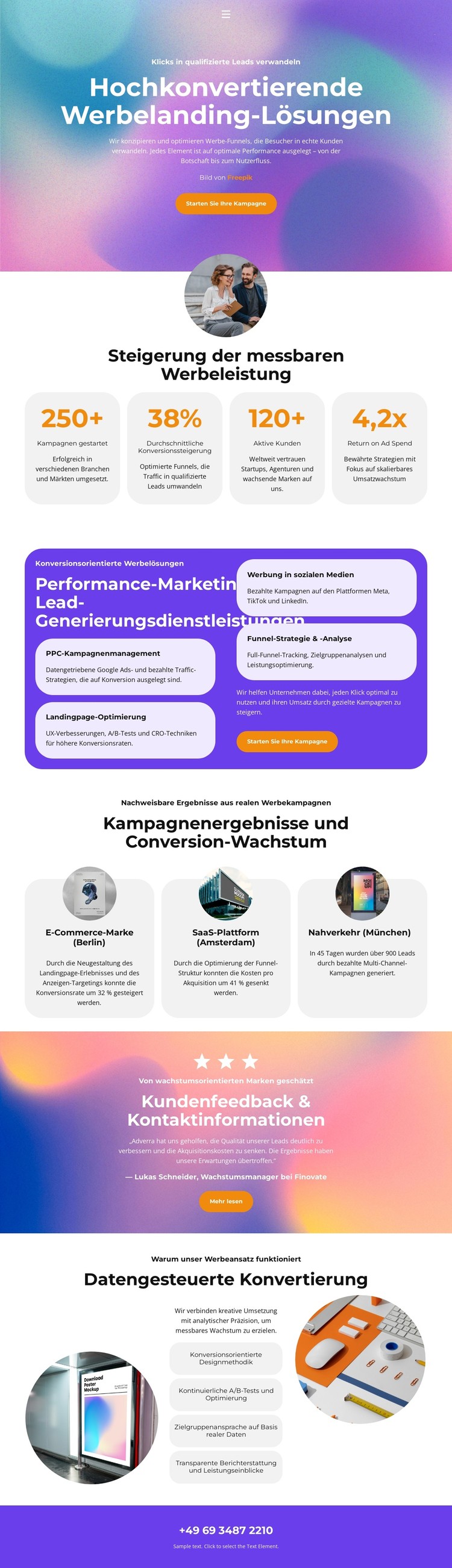 Landingpage im Marketing-Funnel CSS-Vorlage