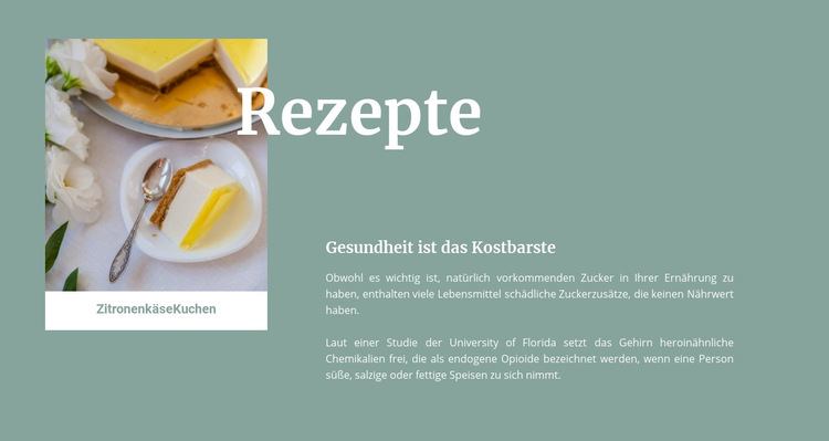 Zitronen-Käsekuchen Website-Vorlage