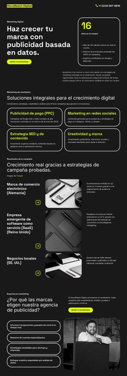 Página De Inicio Del Producto Para Agencia De Publicidad Digital