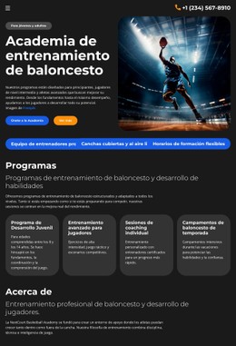 CSS Gratuito Para Escuela De Entrenamiento De Baloncesto