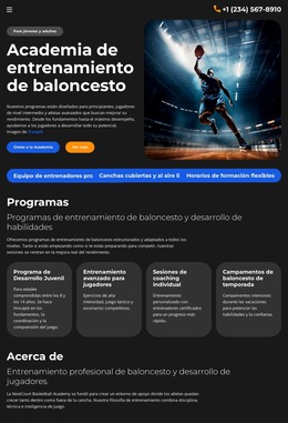 Escuela De Entrenamiento De Baloncesto - Plantilla Joomla Profesional Gratuita