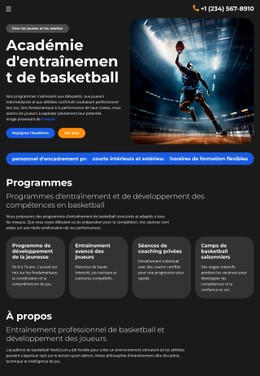 CSS Gratuit Pour École D'Entraînement De Basketball