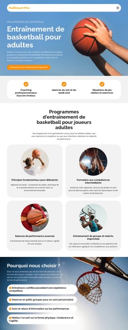 Entraînement De Basketball Pour Adultes Modèle CSS