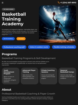 Basketball Training School - Ecommerce Website