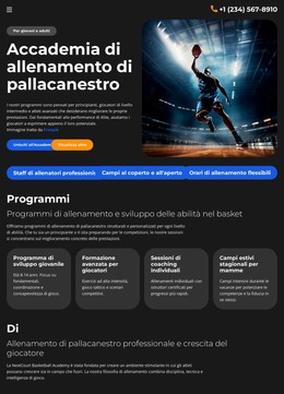Scuola Di Allenamento Di Pallacanestro - Sito Web Di E-Commerce