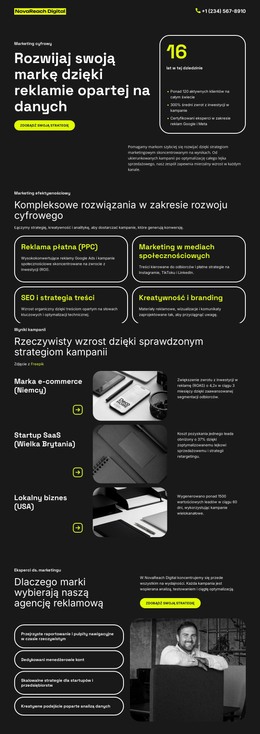 Agencja Reklamy Cyfrowej - Szablon Strony Internetowej HTML