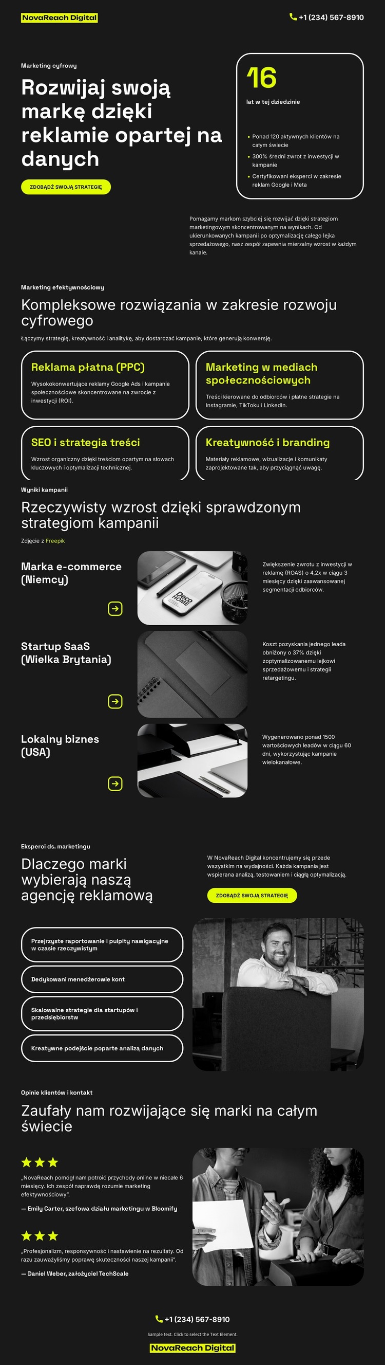 Agencja reklamy cyfrowej Szablon HTML