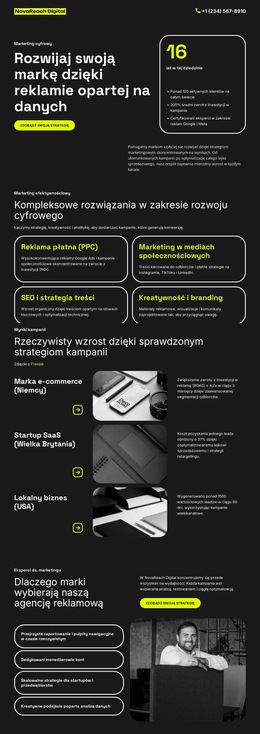 Agencja Reklamy Cyfrowej - Szablon Strony Biznesowej Premium