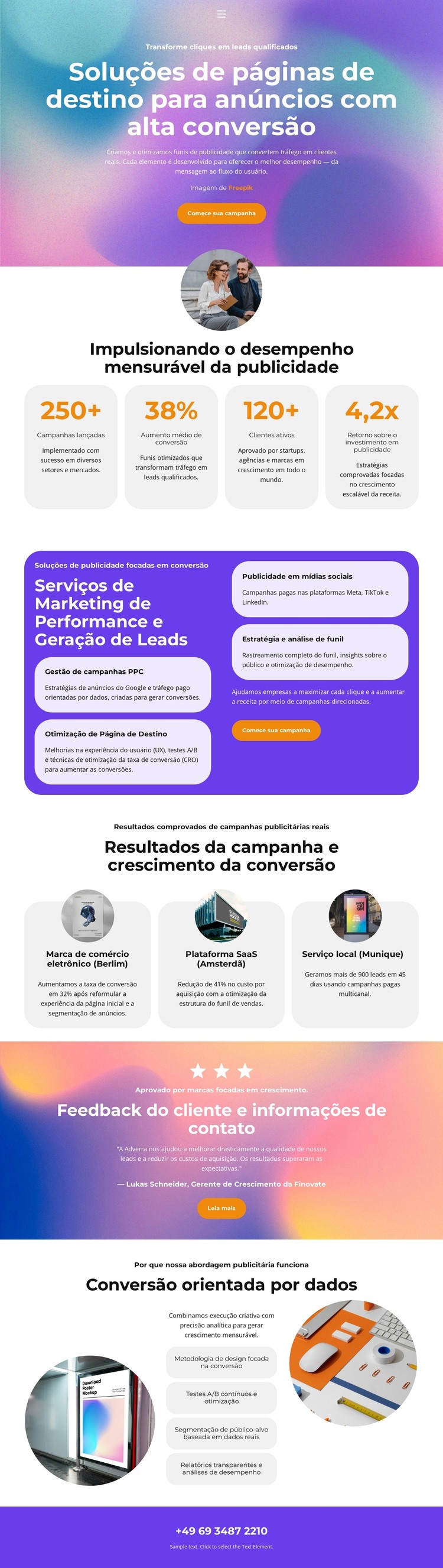 Página de destino do funil de marketing Modelo HTML